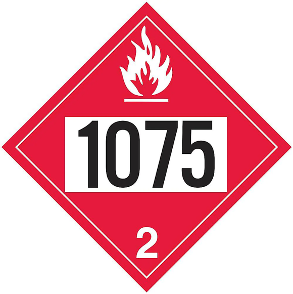 1075 UN Class 2 Placard - For LPG